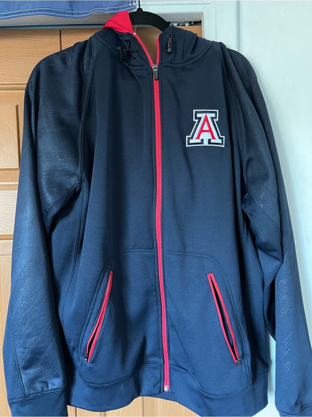 Colosseum Navy Blue Windbreaker with Red Trim